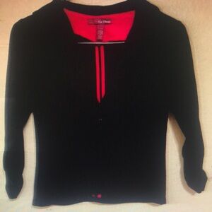 Black and Red Long Sleeve Top